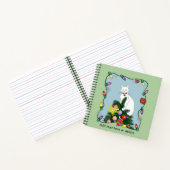 Kerstboom grappige witte kat notitieboek (Binnen)