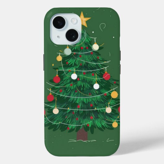 kerstboom groene achtergrond Case-Mate iPhone case (Achterkant)