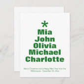 Kerstboom, groene en witte douanekaart (Voorkant / Achterkant)