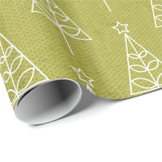 Kerstboom Groene XMAS Print Wrapping Papier (Rol Hoek)
