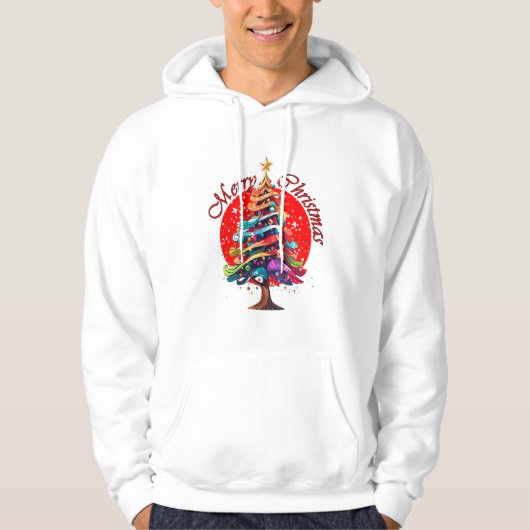 Kerstboom groet voor hem hoodie (Voorkant)