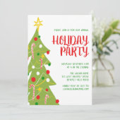 Kerstboom Hand Getrokken Vakantie Partij CUSTOM Kaart (Staand voorkant)