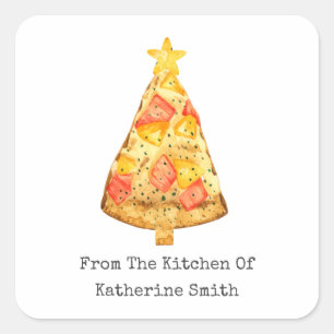 kerstboom Hawaiian Pizza uit de keuken van Vierkante Sticker
