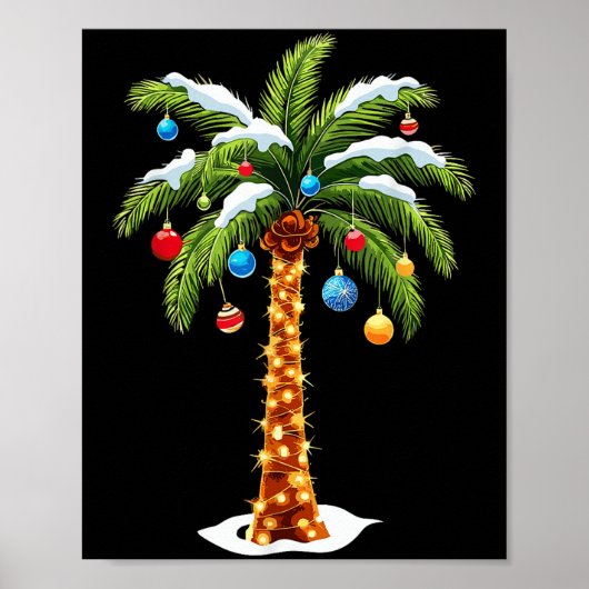 Kerstboom Hawaiian Trocal Kerstmis Poster (Voorkant)