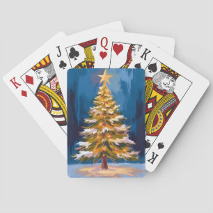 Kerstboom Helder Ster Waterverf Pokerkaarten