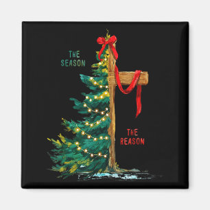 Kerstboom Het Seizoen Jezus Kruis De Reden Magneet