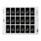Kerstboom honkbal etiket (Full Sheet)