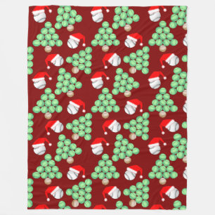 Kerstboom Honkbal Kerstmannenhoeden Fleece Deken