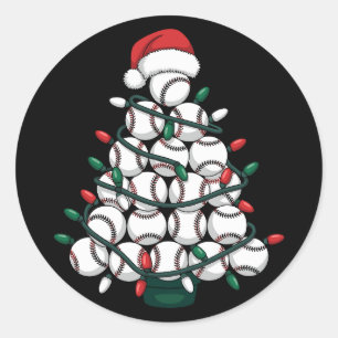 Kerstboom honkbal Sinterklaas sport Ronde Sticker