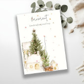 Kerstboom huizen Sneeuw Logo Hairclip Holder Visitekaartje