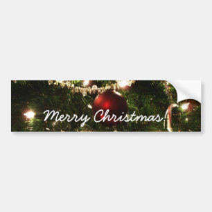 Kerstboom I Vakantie  groen en rood Bumpersticker
