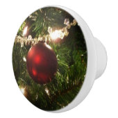 Kerstboom I Vakantie groen en rood Keramische Knop (Rechts)
