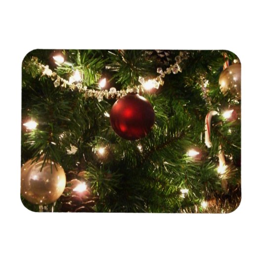 Kerstboom I Vakantie  groen en rood Magneet (Horizontaal)
