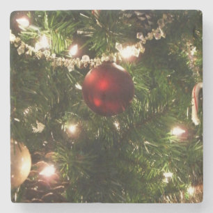 Kerstboom I Vakantie groen en rood Stenen Onderzetter