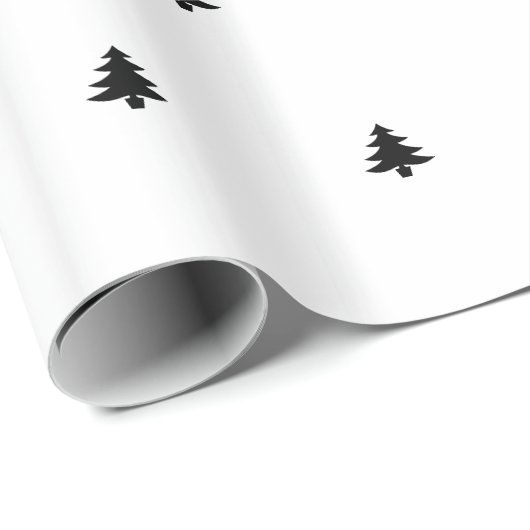Kerstboom iconisch patroon feestelijk zwart / wit cadeaupapier (Rol Hoek)