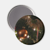 Kerstboom II Vakantie rood en goud Magneet (Voorkant / Achterkant)