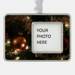 Kerstboom II Vakantie rood en goud Verzilverd Kader Ornament