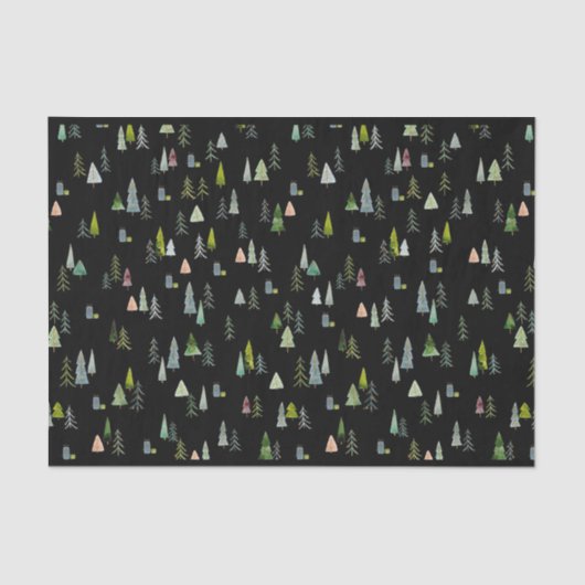 Kerstboom illustratie Waterverf Tissuepapier (Voorkant)