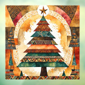 Kerstboom in abstracte kunst 44 - Fan Fun Raamsticker (Vel 3)