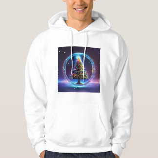 Kerstboom in de ruimte gedrukte hoodie