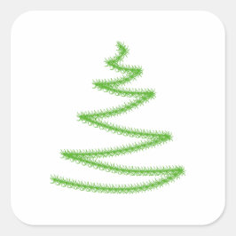 Kerstboom in groen, eenvoudig en stijlvol. vierkante sticker