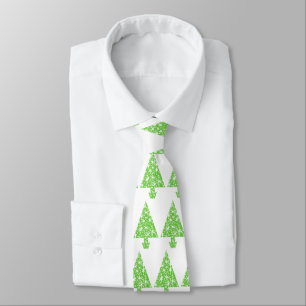 Kerstboom in groen en wit. stropdas