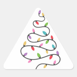 Kerstboom in het licht driehoek sticker