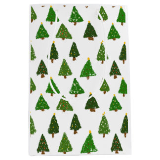 Kerstboom in kindertekenstijl medium cadeauzakje