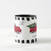 kerstboom in Red Truck Custom Mok (Midden)