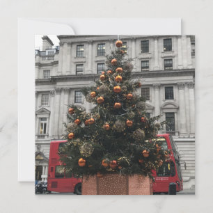 kerstboom in St. James's Square, Londen, Verenigd  Feestdagenkaart