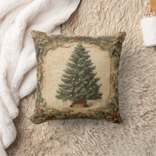 Kerstboom in vintage stijl kussen