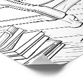 Kerstboom in Woonkamer Kleurend Poster (Hoek)