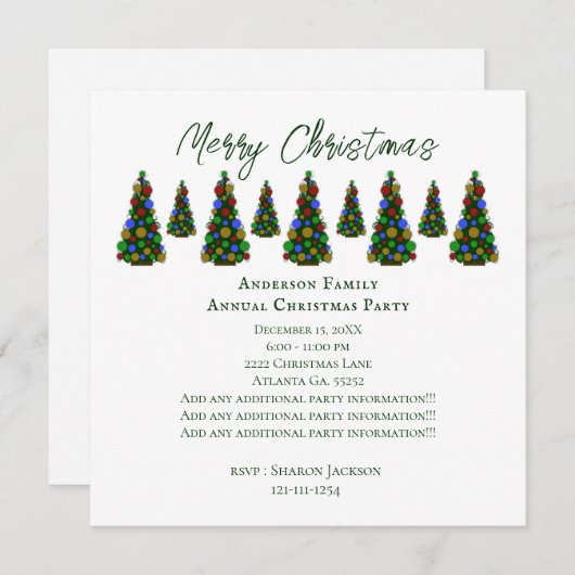 kerstboom kaart (Voorkant / Achterkant)