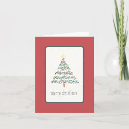 Kerstboom Kaart - Wijnstokken en bessen