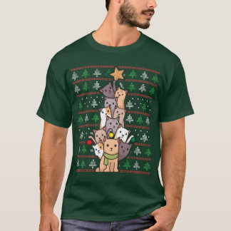 Kerstboom Katten Grappige Kerstkat cadeau T-shirt