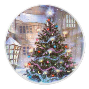 kerstboom  keramische knop