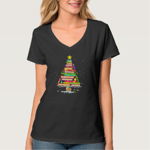 kerstboom , kerst - bibliothecaris t-shirt
