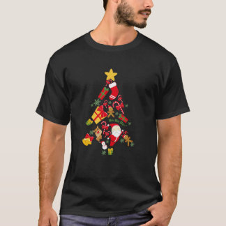 kerstboom Kerst vakantie cadeau grappig Kerstman T-shirt