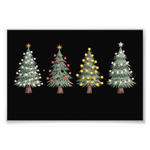 Kerstboom Kerstcadeau Winter Foto Afdruk