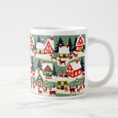 Kerstboom Kerstdorp sneeuwfoto Extra Grote Beker (Rechts)