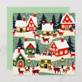 Kerstboom Kerstdorp sneeuwfoto Kaart (Voorkant / Achterkant)