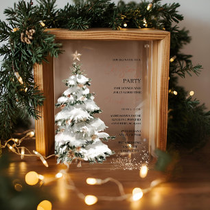 "Kerstboom kerstfeest feestdag Acryl Uitnodigingen
