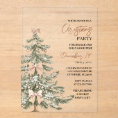 "Kerstboom kerstfeest | feestdag Acryl Uitnodigingen (Voorkant)