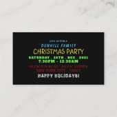 kerstboom, kerstfeestelijke uitnodiging informatiekaartje (Achterkant)