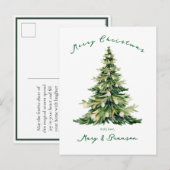 Kerstboom kerstkaart groen vintage schrift niet me feestdagenkaart (Voorkant / Achterkant)