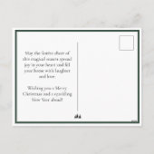 Kerstboom kerstkaart groen vintage schrift niet me feestdagenkaart (Achterkant)