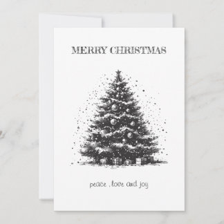 Kerstboom Kerstkaart in Vintage Stijl Kaart