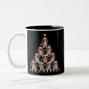Kerstboom Kerstman Cavalier King Charles Spaniel h Tweekleurige Koffiemok