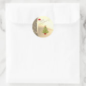 kerstboom, kerstmis, Santa Hat, Faux Gold Ronde Sticker (Tas)