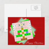 Kerstboom - Kerstmis Sudoku Feestdagenkaart (Voorkant / Achterkant)